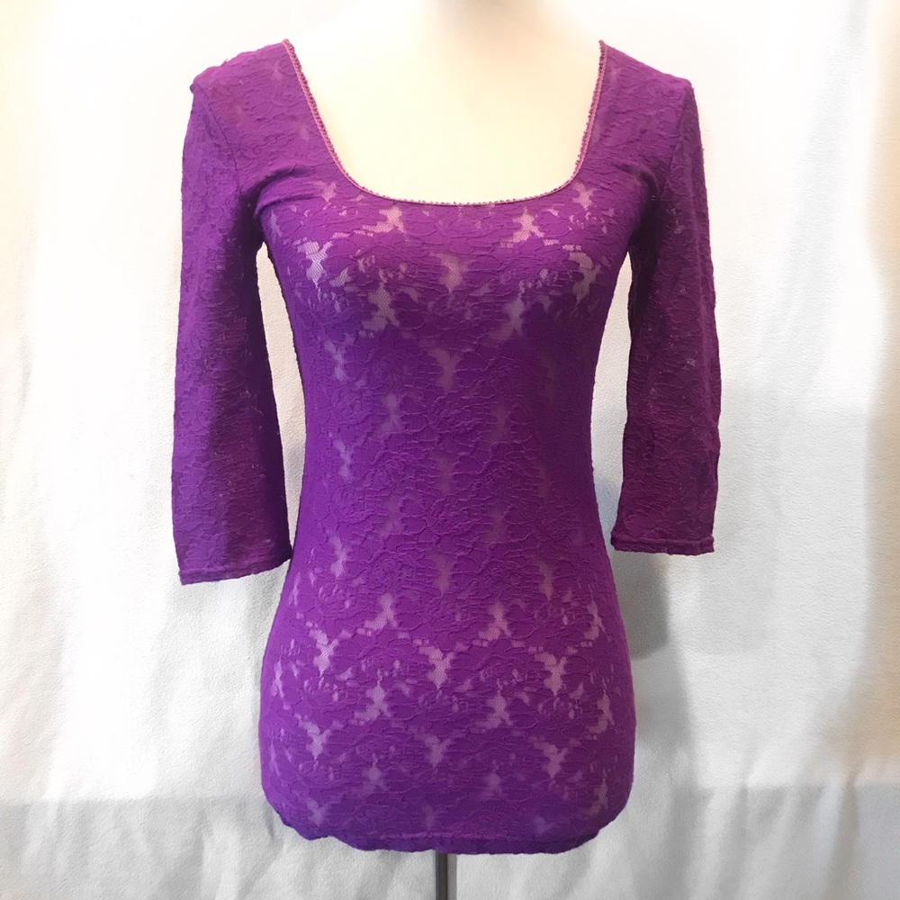 Free People Purple lace top